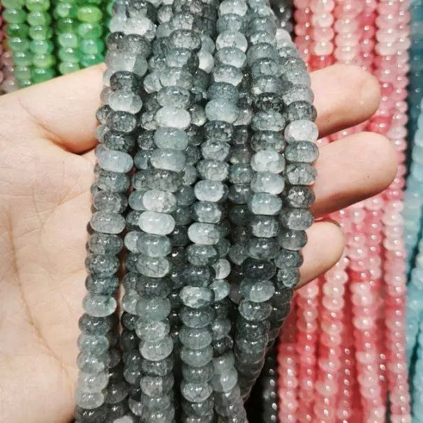 50pcs/bag 5x8mm Multi-color Glass Beads Bulk Non-fading Beads for DIY Bracelets Necklaces Jewelry Handmade Making Accessories