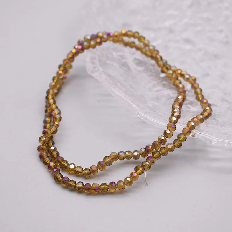 New Color 4mm Crystal Glass Beads  Rondelle Faceted Loose Spacer Glass Beads for Jewelry Making DIY Bracelet