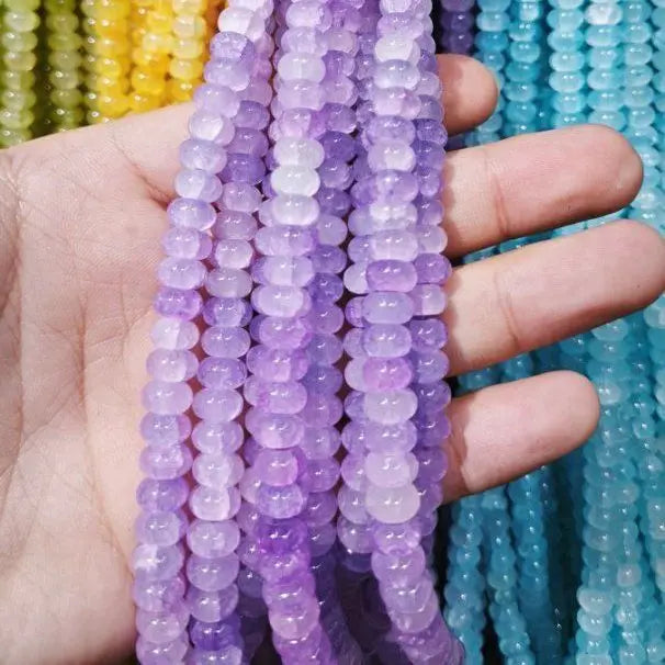 50pcs/bag 5x8mm Multi-color Glass Beads Bulk Non-fading Beads for DIY Bracelets Necklaces Jewelry Handmade Making Accessories