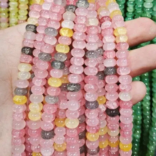 50pcs/bag 5x8mm Multi-color Glass Beads Bulk Non-fading Beads for DIY Bracelets Necklaces Jewelry Handmade Making Accessories