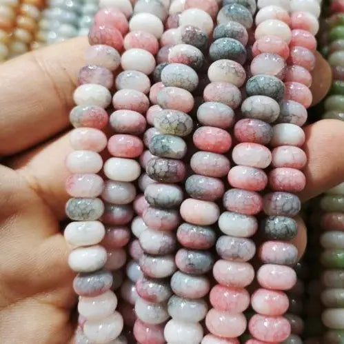 50pcs/bag 5x8mm Multi-color Glass Beads Bulk Non-fading Beads for DIY Bracelets Necklaces Jewelry Handmade Making Accessories