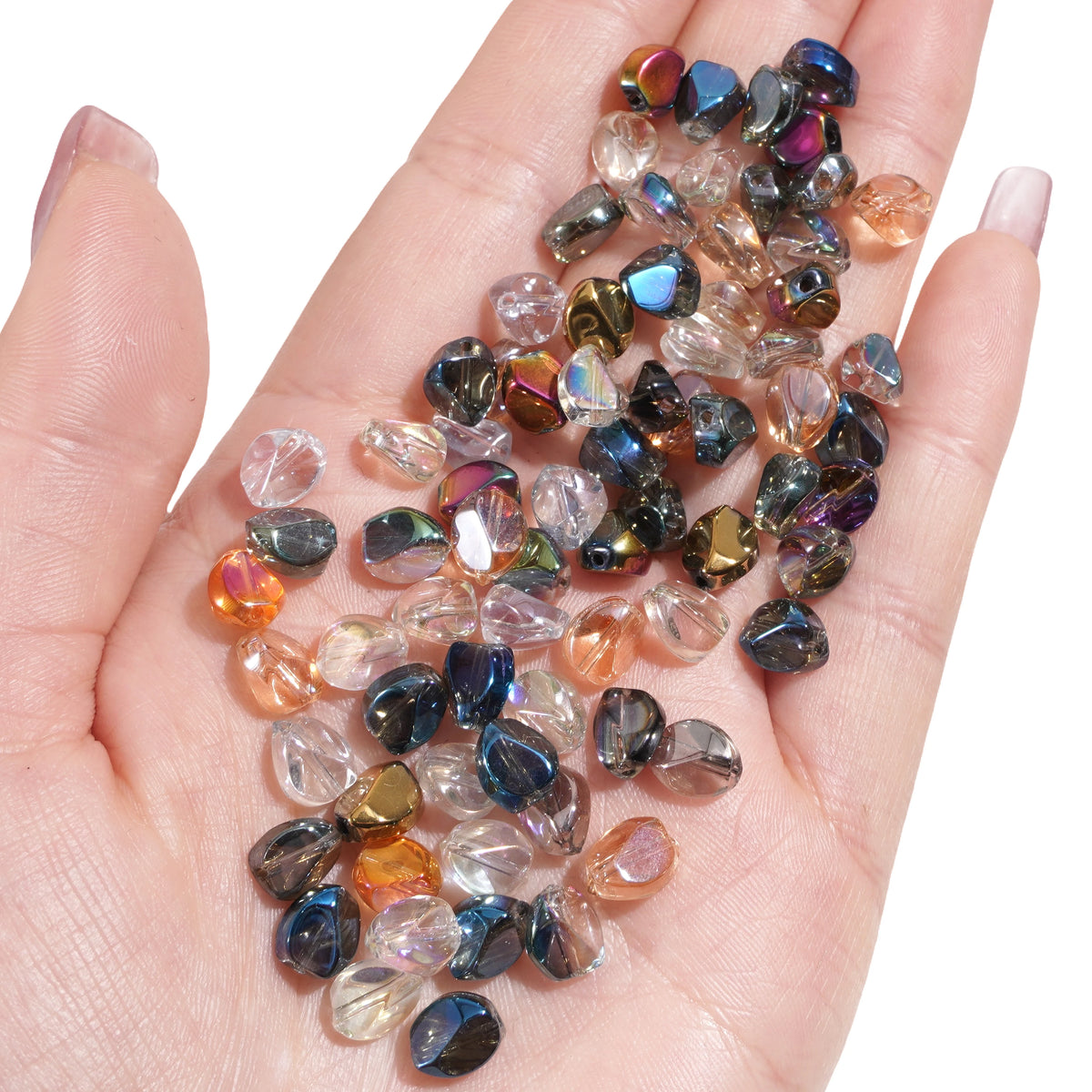 10pcs Glass Drop Beads 7x8mm  Faceted Glass ellipse Beads Crafts Material Making Charms Earing Jewelry Accessories ﻿