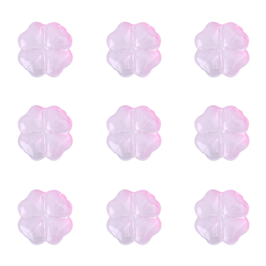 About 20Pcs Glass Four Leaf Flower Beads Scattered Beads Handmade DIY Making Couple Bracelets, Necklaces, Earrings, Jewelry Acces