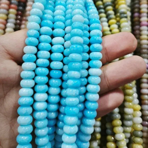 50pcs/bag 5x8mm Multi-color Glass Beads Bulk Non-fading Beads for DIY Bracelets Necklaces Jewelry Handmade Making Accessories