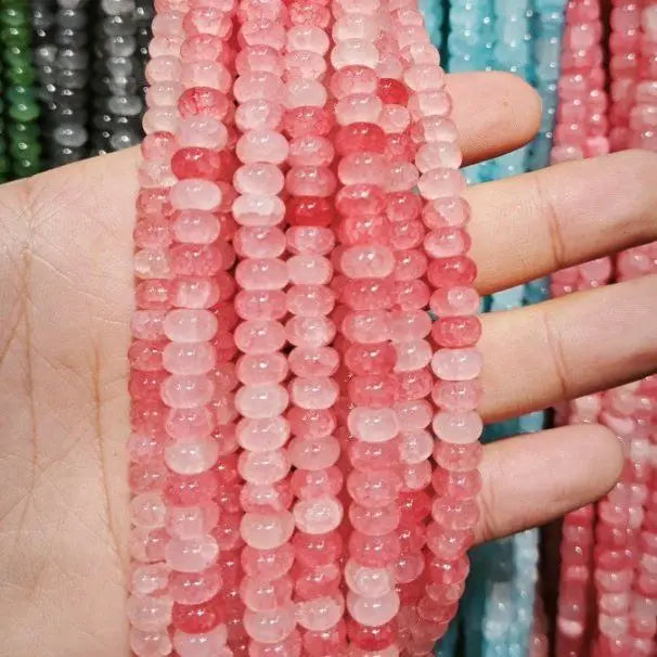 50pcs/bag 5x8mm Multi-color Glass Beads Bulk Non-fading Beads for DIY Bracelets Necklaces Jewelry Handmade Making Accessories
