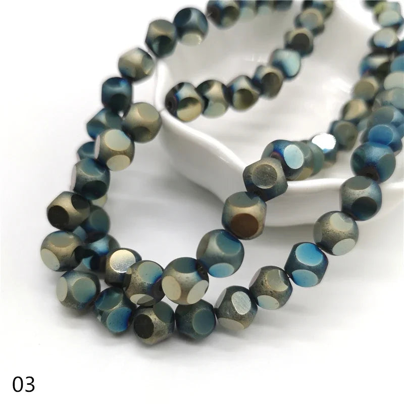 8mm Crystal Glass Beads Accessories For Jewelry Making, Six Faceted  Cube  Beads,20 pcs/lot