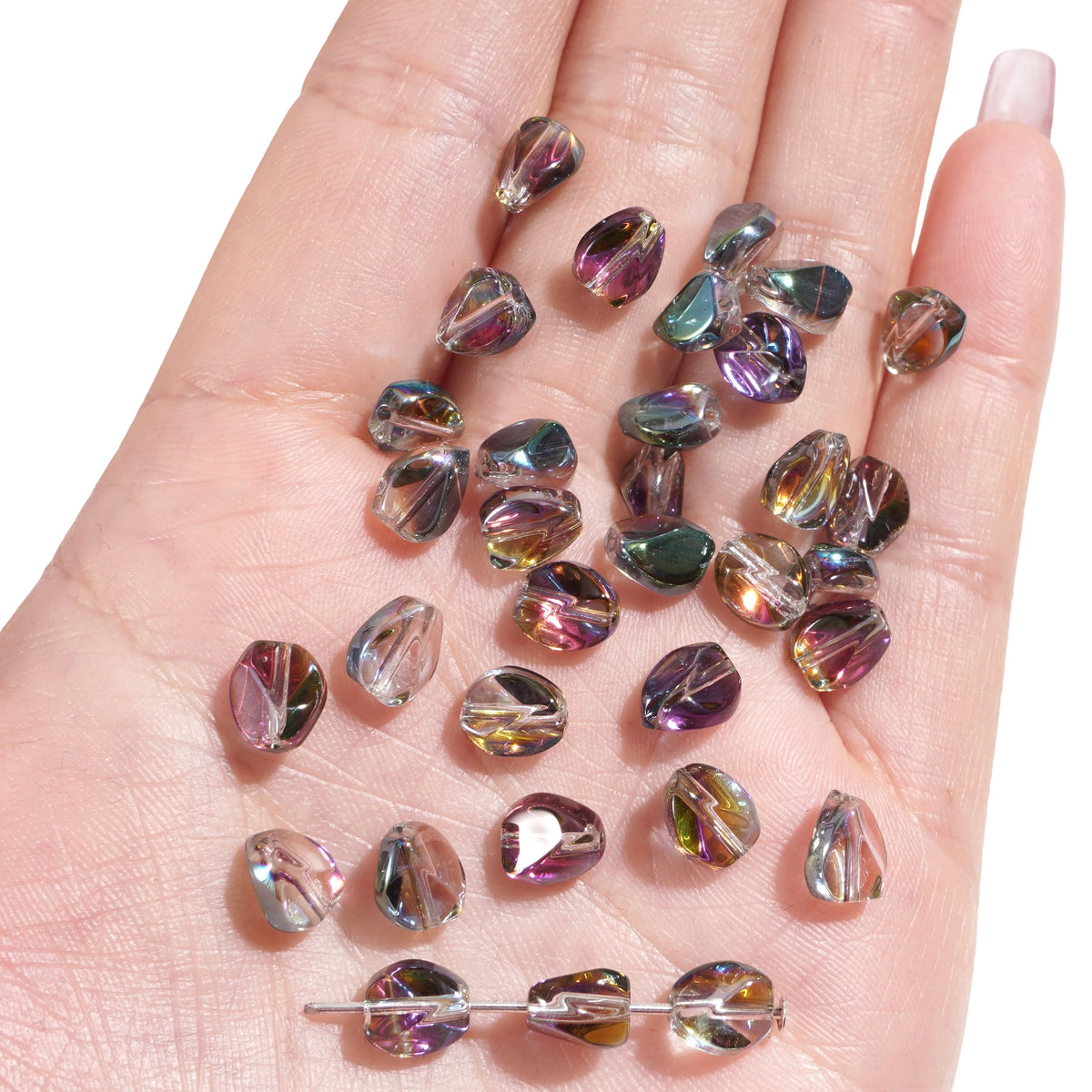 10pcs Glass Drop Beads 7x8mm  Faceted Glass ellipse Beads Crafts Material Making Charms Earing Jewelry Accessories ﻿