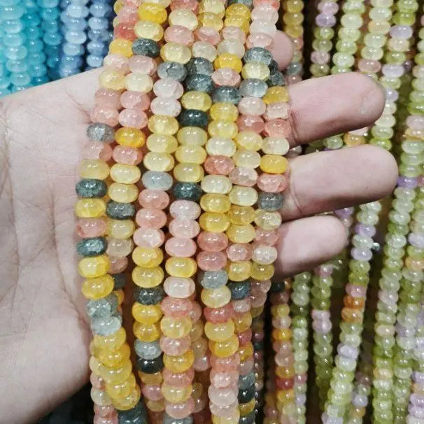 50pcs/bag 5x8mm Multi-color Glass Beads Bulk Non-fading Beads for DIY Bracelets Necklaces Jewelry Handmade Making Accessories