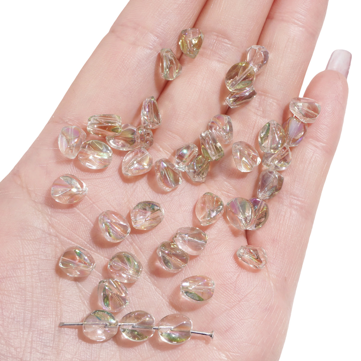 10pcs Glass Drop Beads 7x8mm  Faceted Glass ellipse Beads Crafts Material Making Charms Earing Jewelry Accessories ﻿
