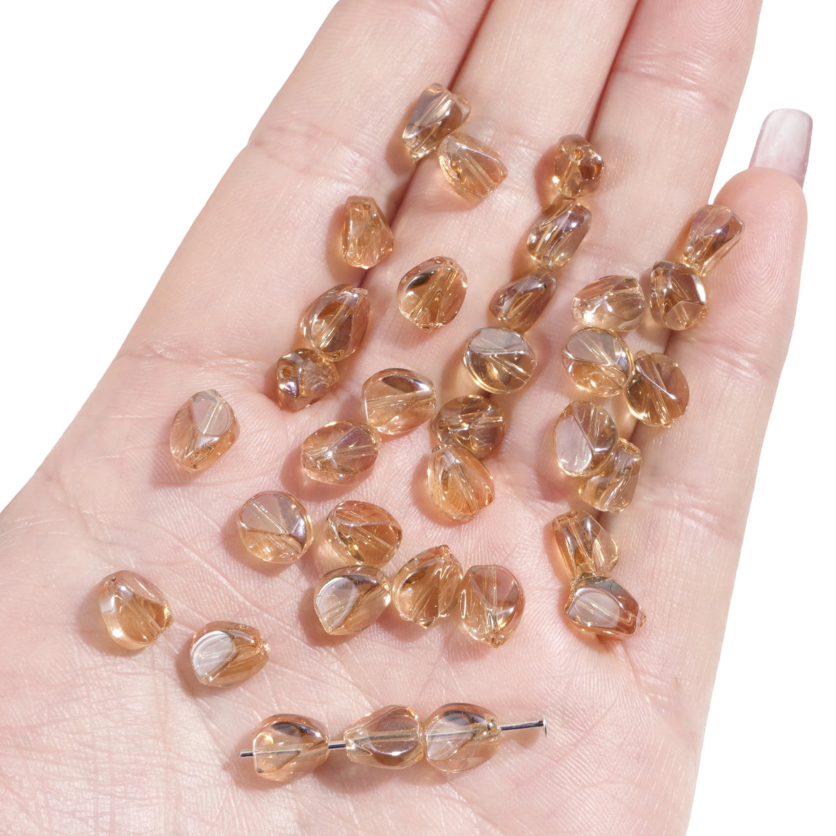 10pcs Glass Drop Beads 7x8mm  Faceted Glass ellipse Beads Crafts Material Making Charms Earing Jewelry Accessories ﻿