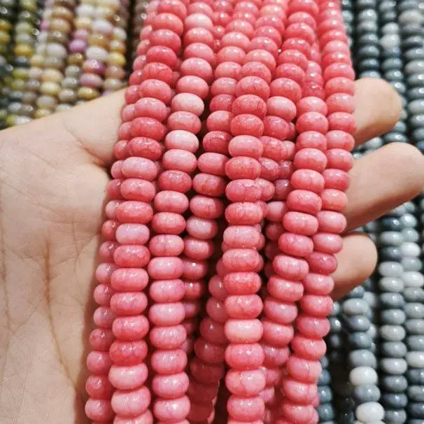50pcs/bag 5x8mm Multi-color Glass Beads Bulk Non-fading Beads for DIY Bracelets Necklaces Jewelry Handmade Making Accessories