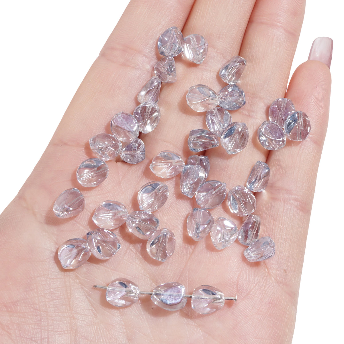 10pcs Glass Drop Beads 7x8mm  Faceted Glass ellipse Beads Crafts Material Making Charms Earing Jewelry Accessories ﻿