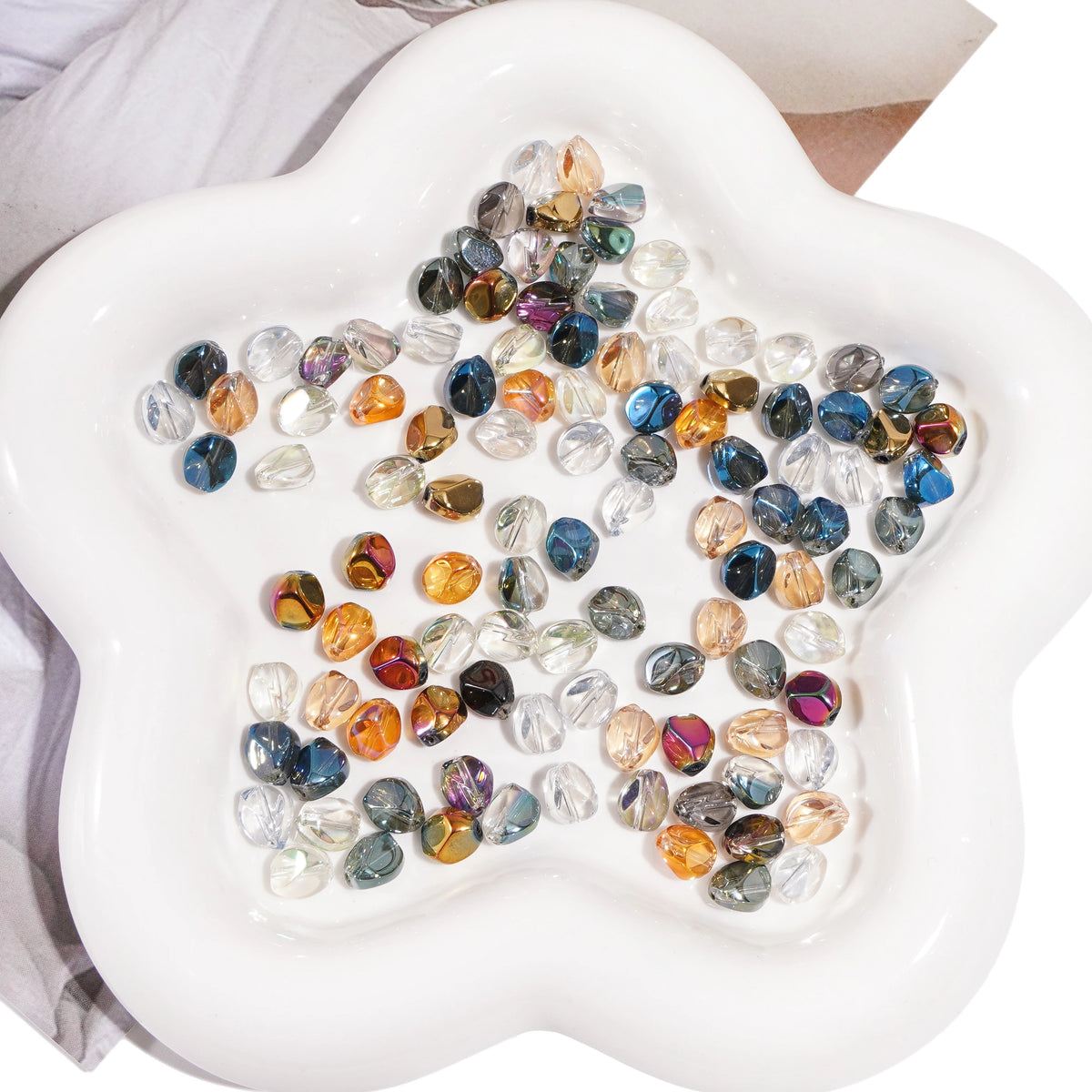 10pcs Glass Drop Beads 7x8mm  Faceted Glass ellipse Beads Crafts Material Making Charms Earing Jewelry Accessories ﻿