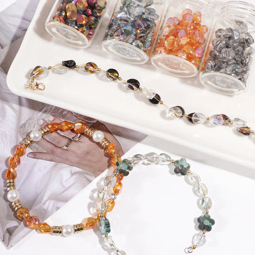 10pcs Glass Drop Beads 7x8mm  Faceted Glass ellipse Beads Crafts Material Making Charms Earing Jewelry Accessories ﻿
