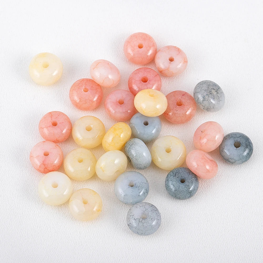 50pcs/bag 5x8mm Multi-color Glass Beads Bulk Non-fading Beads for DIY Bracelets Necklaces Jewelry Handmade Making Accessories