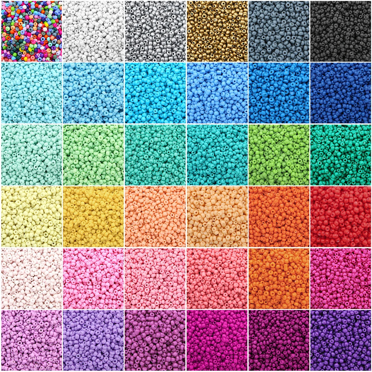 Glass Rice Beads 2/3/4mm - Premium Solid Color Loose Beads for Professional Jewelry Making, Bracelets & DIY Accessories