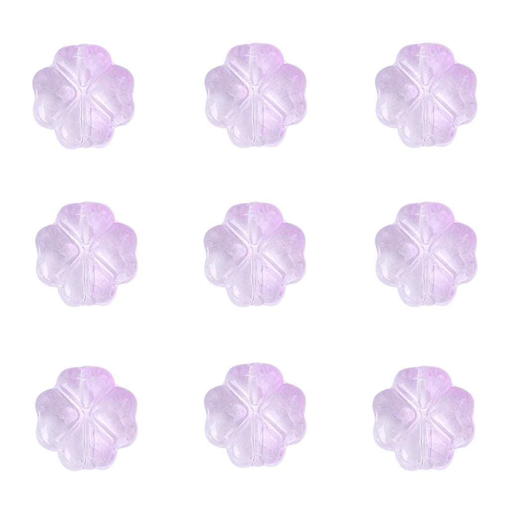 About 20Pcs Glass Four Leaf Flower Beads Scattered Beads Handmade DIY Making Couple Bracelets, Necklaces, Earrings, Jewelry Acces