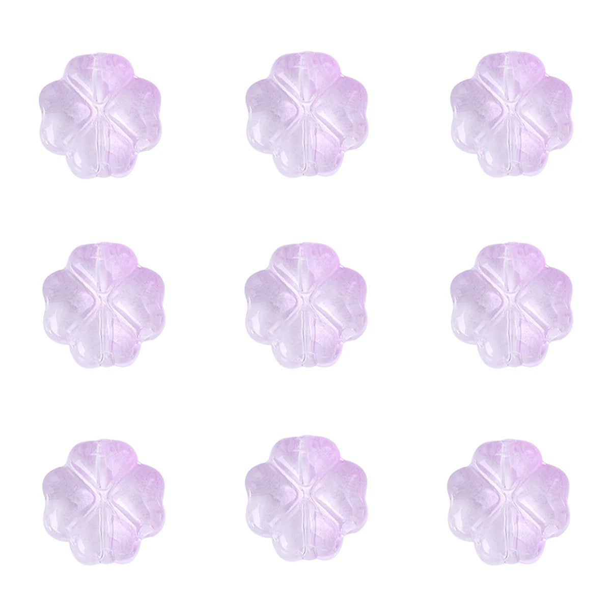 About 20Pcs Glass Four Leaf Flower Beads Scattered Beads Handmade DIY Making Couple Bracelets, Necklaces, Earrings, Jewelry Acces