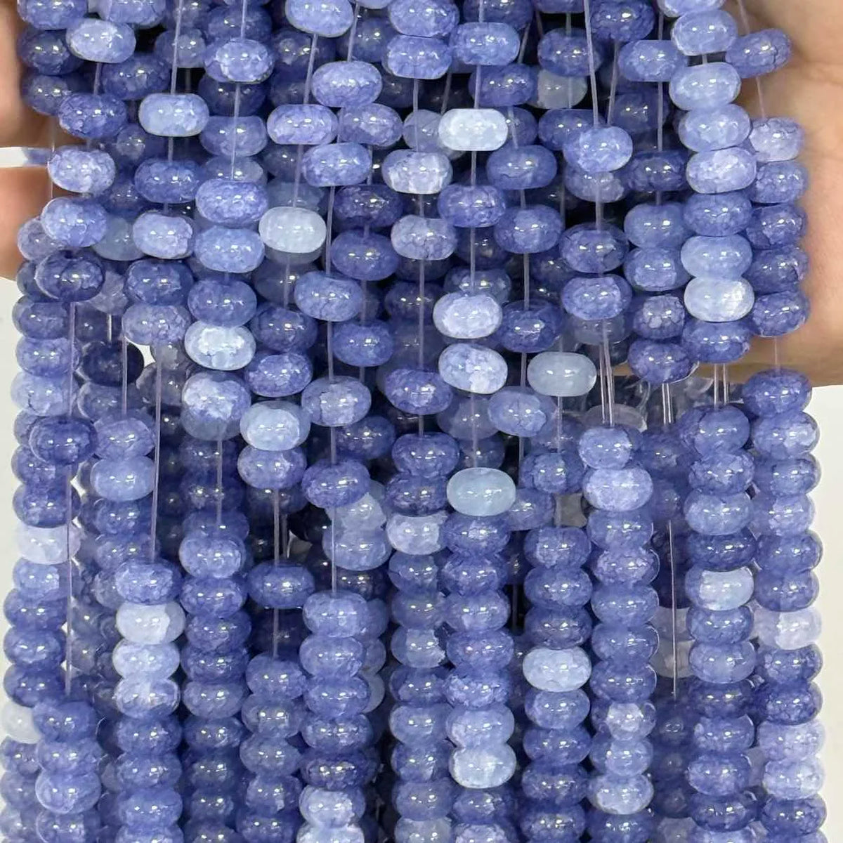 50pcs/bag 5x8mm Multi-color Glass Beads Bulk Non-fading Beads for DIY Bracelets Necklaces Jewelry Handmade Making Accessories