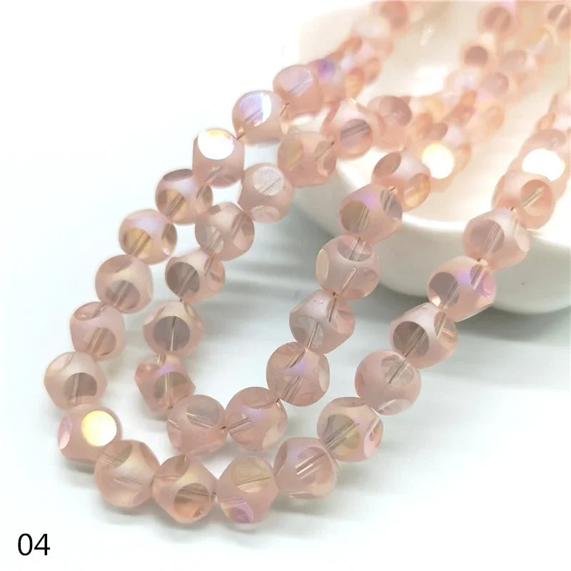 8mm Crystal Glass Beads Accessories For Jewelry Making, Six Faceted  Cube  Beads,20 pcs/lot