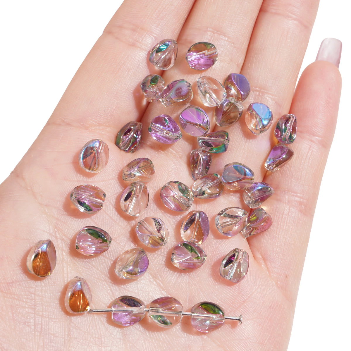 10pcs Glass Drop Beads 7x8mm  Faceted Glass ellipse Beads Crafts Material Making Charms Earing Jewelry Accessories ﻿