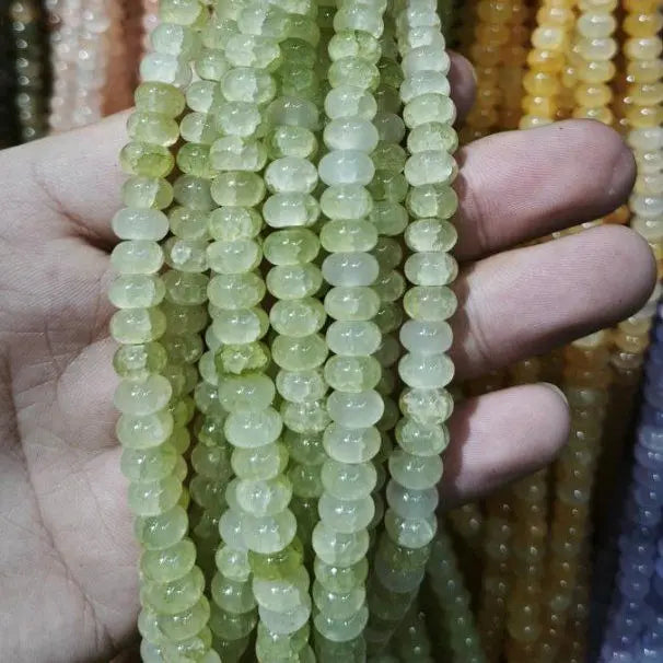 50pcs/bag 5x8mm Multi-color Glass Beads Bulk Non-fading Beads for DIY Bracelets Necklaces Jewelry Handmade Making Accessories