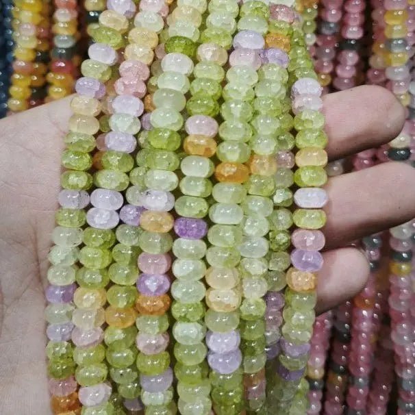 50pcs/bag 5x8mm Multi-color Glass Beads Bulk Non-fading Beads for DIY Bracelets Necklaces Jewelry Handmade Making Accessories