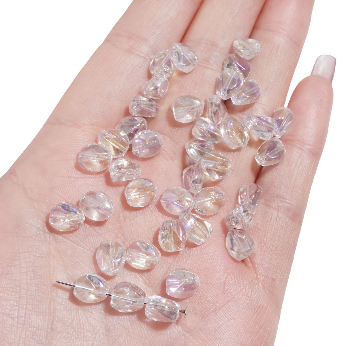 10pcs Glass Drop Beads 7x8mm  Faceted Glass ellipse Beads Crafts Material Making Charms Earing Jewelry Accessories ﻿