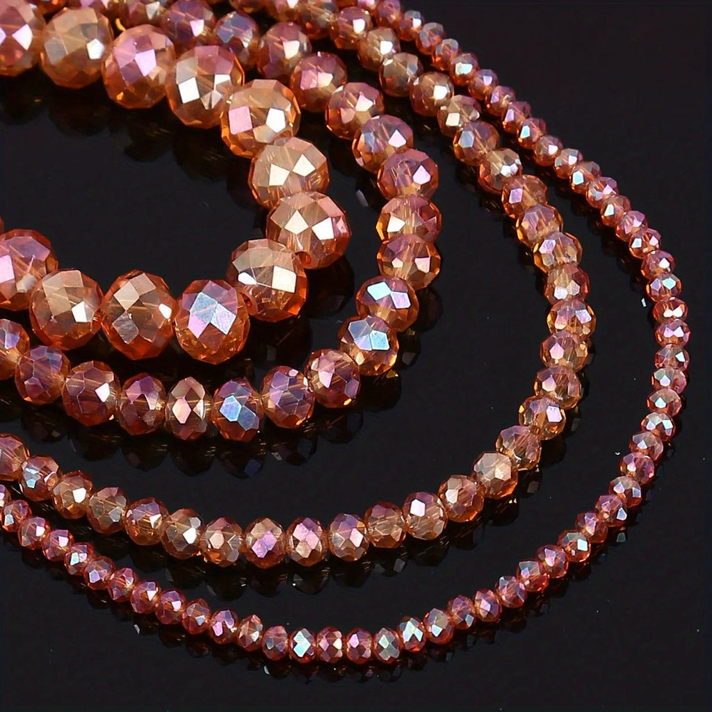 6mm8mm Glass Crystal Beads, Used For Making Jewelry Multi-Faceted AB Crystal Beads Interval Beads Chain, Jewelry Diy Accessories
