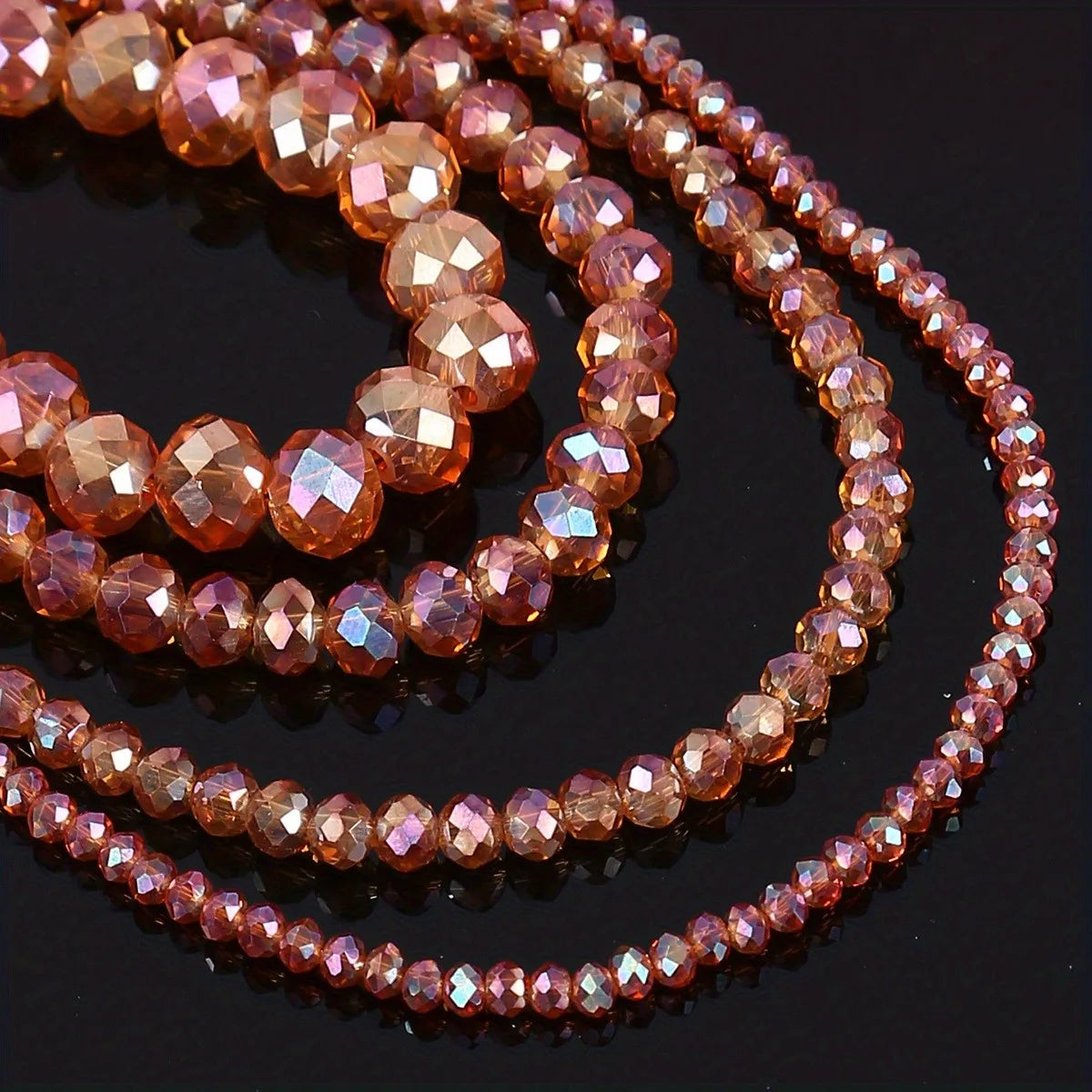 6mm8mm Glass Crystal Beads, Used For Making Jewelry Multi-Faceted AB Crystal Beads Interval Beads Chain, Jewelry Diy Accessories