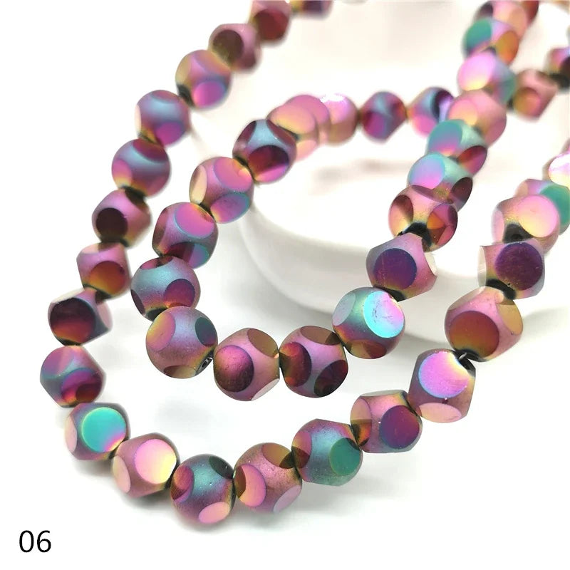 8mm Crystal Glass Beads Accessories For Jewelry Making, Six Faceted  Cube  Beads,20 pcs/lot
