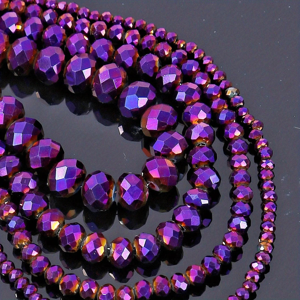 6mm8mm Glass Crystal Beads, Used For Making Jewelry Multi-Faceted AB Crystal Beads Interval Beads Chain, Jewelry Diy Accessories